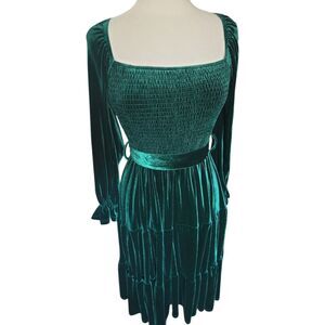Simplee Apparel Teal Velvet Dress